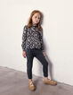 Girls’ grey marl joggers with graphic scarf belt-2