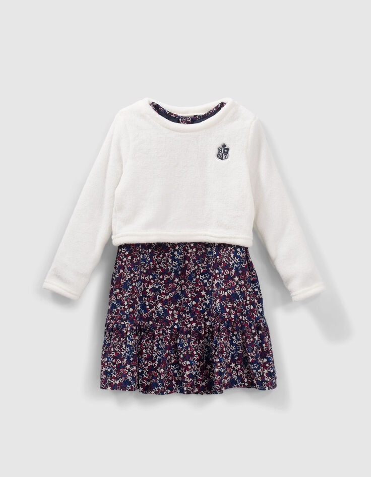 2-in-1 jurk print sterren en hartjes met sweater meisjes-2