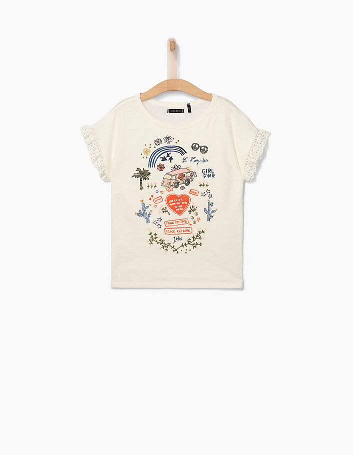 Girls’ off-white THINK POSITIVE T-shirt