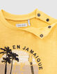 Baby boys’ yellow T-shirt with guitar palm trees images-6