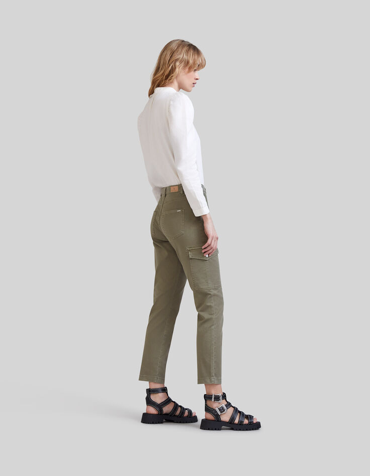 Women’s khaki cropped combat jeans-5