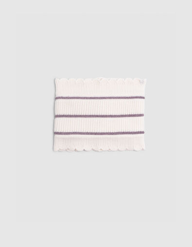 Snood écru tricot fourré rayures lurex fille - IKKS