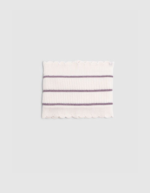 Snood écru tricot fourré rayures lurex fille - IKKS