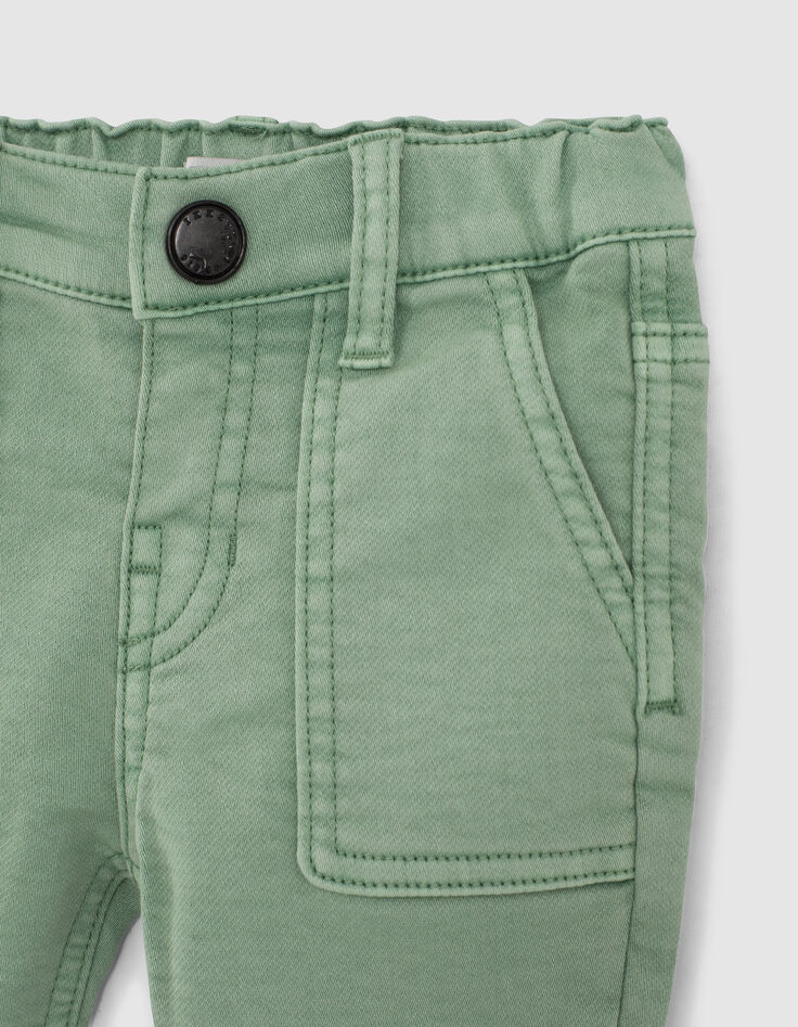 Hellgrüne Knitlook-Jeans für Babyjungen -4