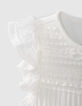 Girls’ off-white occasion dress with lace-4
