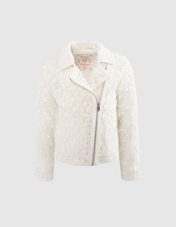 Girls’ off-white lace biker-style jacket-2