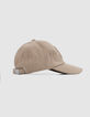 Gorra beige con monograma bordado, niña-5