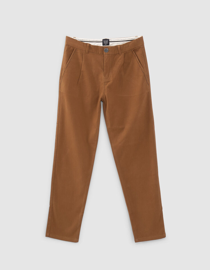 Boys’ camel CHINO trousers-1