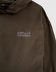 T-shirt cropped bronze à print dos et capuche fille-4