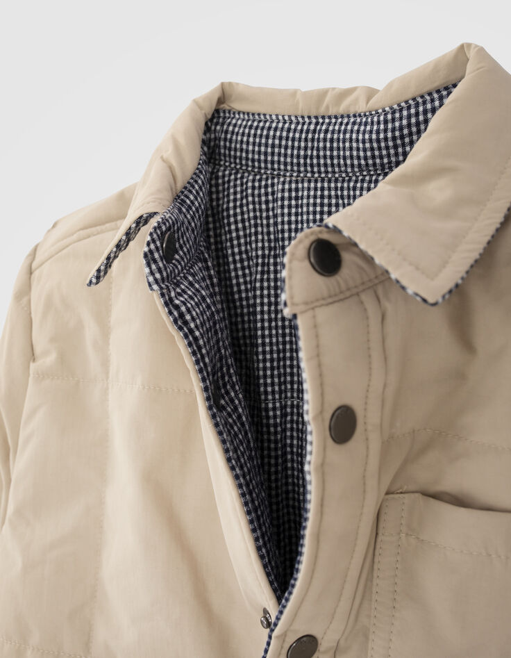 Boys’ beige/Vichy check reversible jacket-5