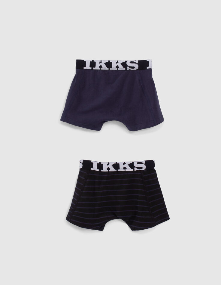 Boys’ navy/black stripe boxers-3