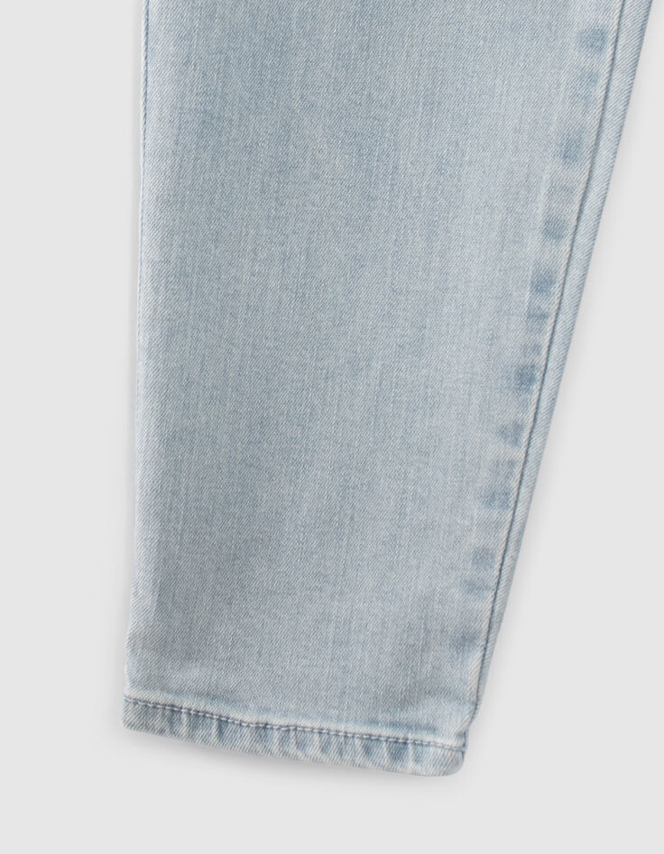 Blauwe paperbag jeans biokatoen elastisch meisjes-4