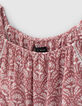 Oudroze korte jumpsuit Ecovero® batikprint meisjes-2
