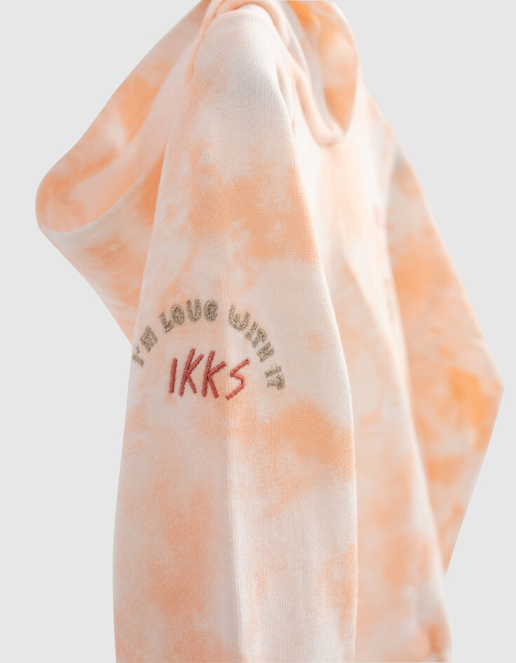 Sudadera naranja tie&dye bordado niña-6