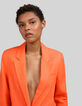 Women’s orange cotton linen oversize suit jacket-4