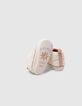 Ecru sherpa sneakers with baby girl heart-3