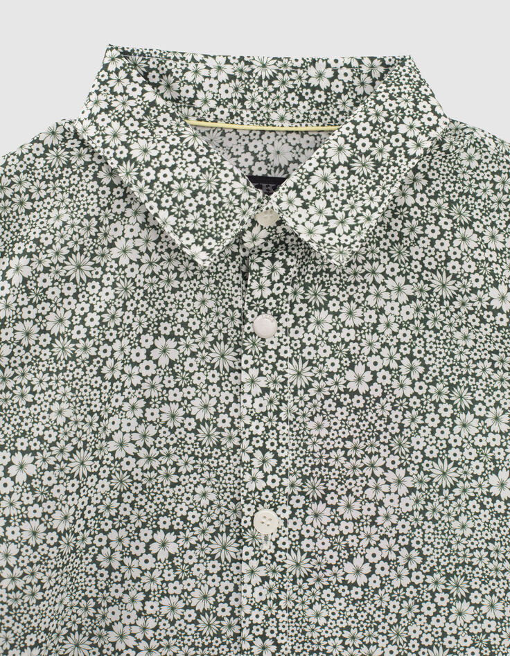 Boys’ lichen flowery Liberty fabric shirt -2