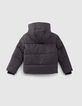 Boys’ grey marl padded jacket with zipped pockets-3