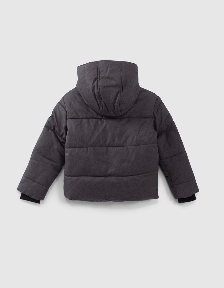 Boys’ grey marl padded jacket with zipped pockets-3