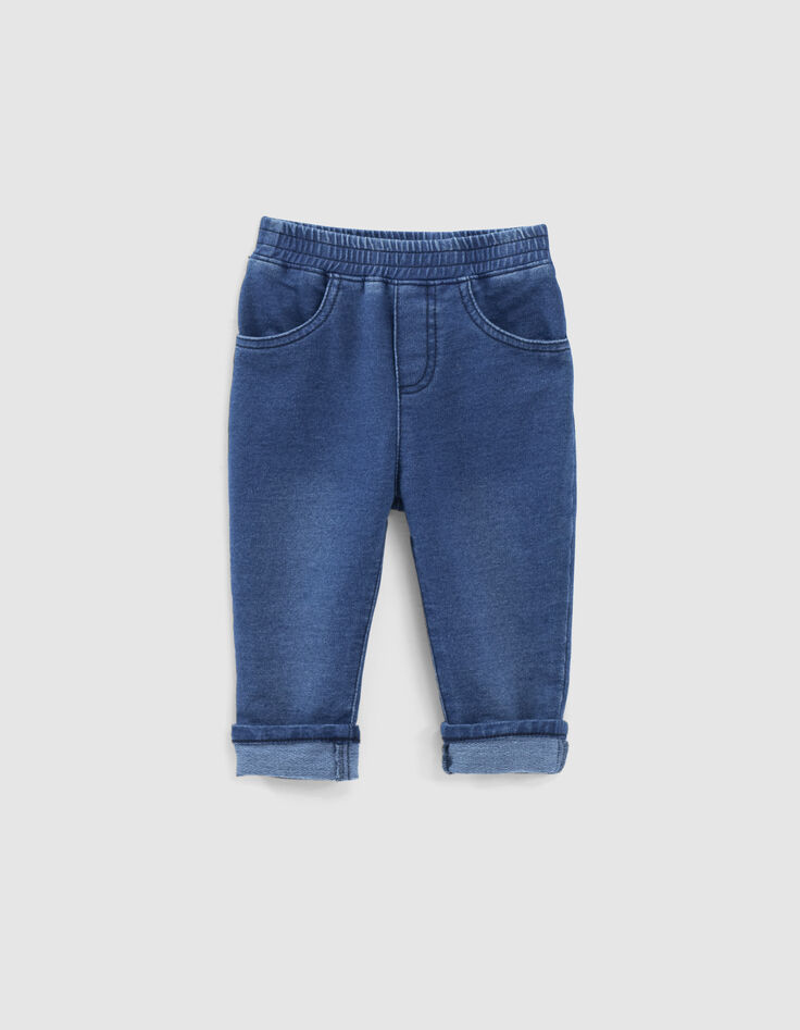 Baby’s medium blue organic knitlook jeans-1