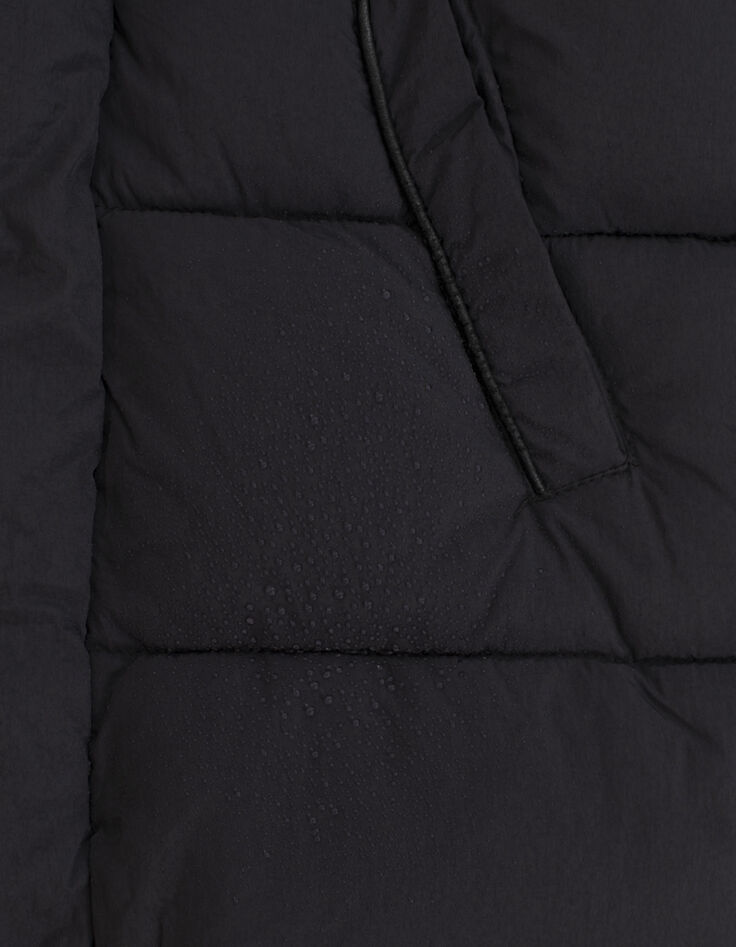 Zwarte pufferjas twee materialen binnenkant Bandana-6