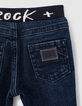 Vintage blue jeans tekst ceintuur biokatoen babyjongens-4