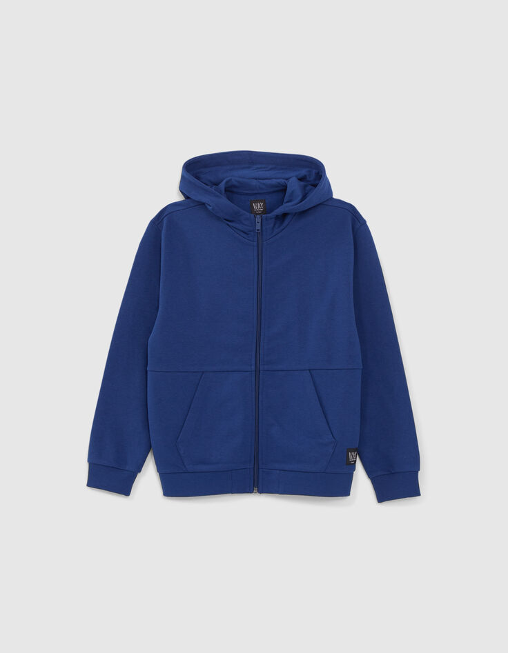 Boys’ blue zipped hooded cardigan-2