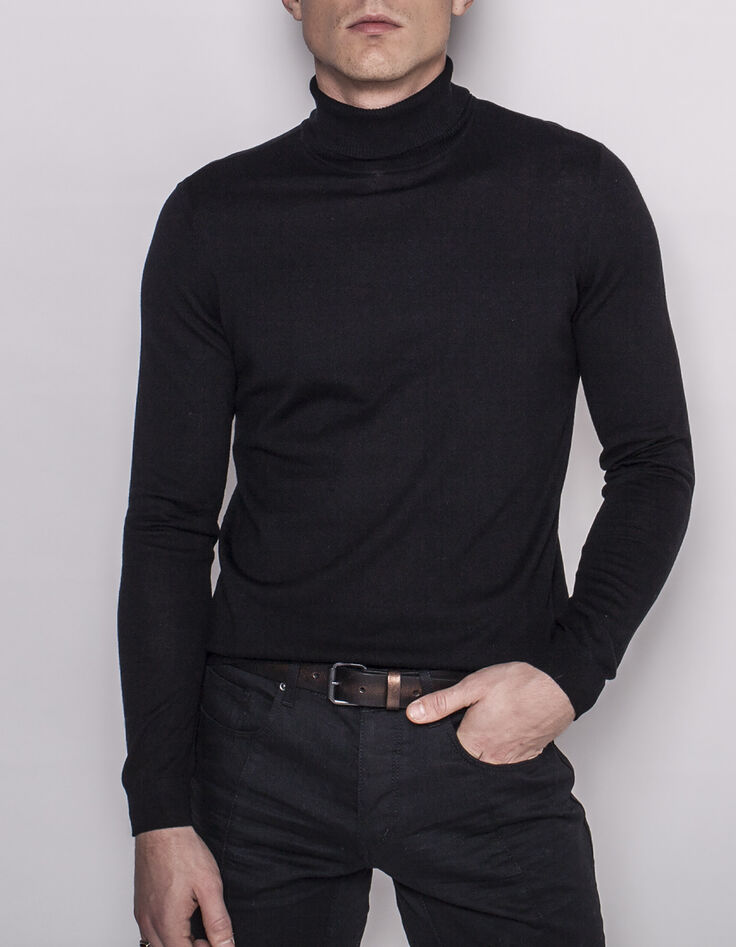 Pull noir homme-1