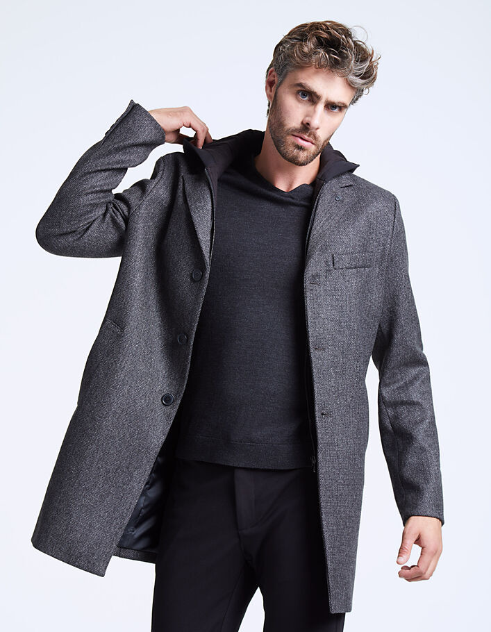 manteau en laine gris