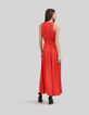 Women’s orange recycled long dress with asymmetric top-3