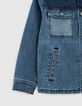 Veste en jean stone blue bio à capuche amovible garçon-5