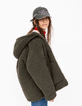 Girls’ khaki Sherpa/quilted reversible padded coat-7