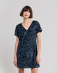 Women's reversible sequin-embroidered blue dress-3