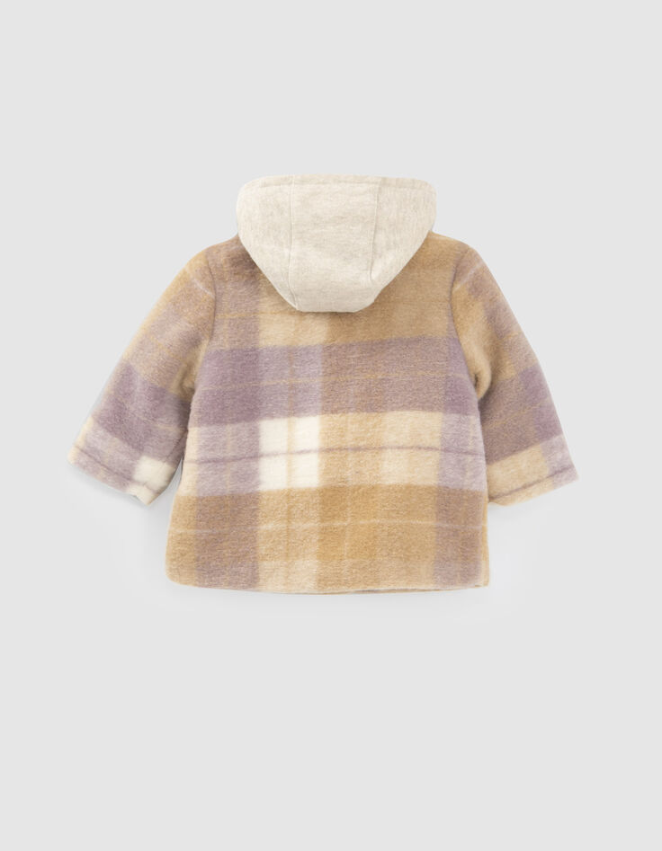 Manteau parme motif carreaux bébé fille-3