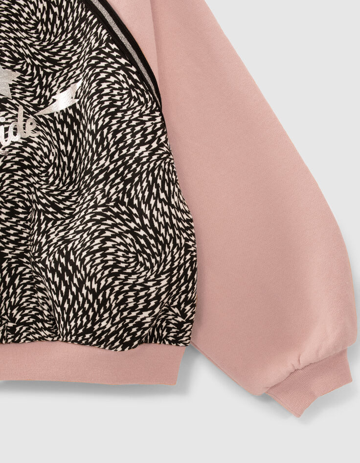 Roze sweater met grafische print meisjes-3