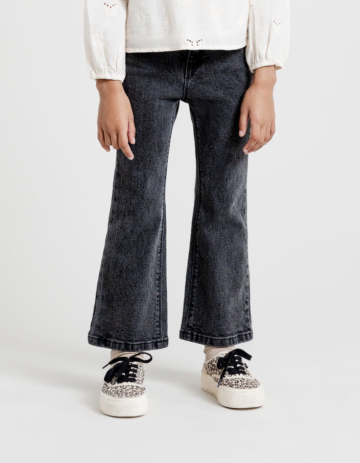 Donkergrijze FLARE-jeans voor meisjes-3