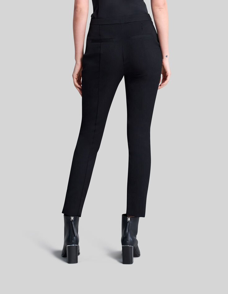 Pantalon slim en twill noir fente devant femme-3