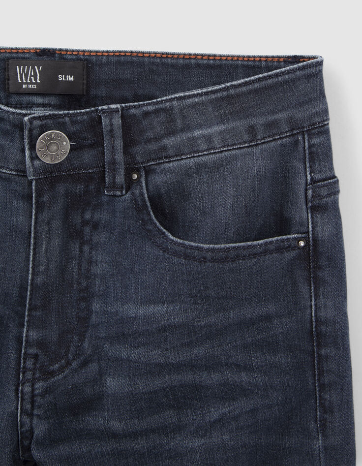 Blauwe SLIM jeans met slijtplekken jongens-5