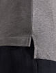 Polo gris métal bi-matière avec dos jersey Homme-4