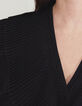 Vestido largo negro maxi cuello plisado Pure Edition mujer-4