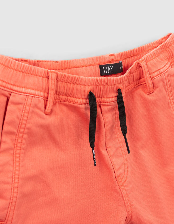 Boys’ dark orange elasticated waist Bermuda shorts-3