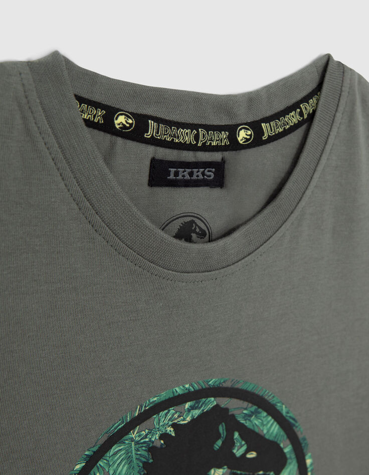 Boys’ khaki T-shirt with rubber JURASSIC PARK logo-7