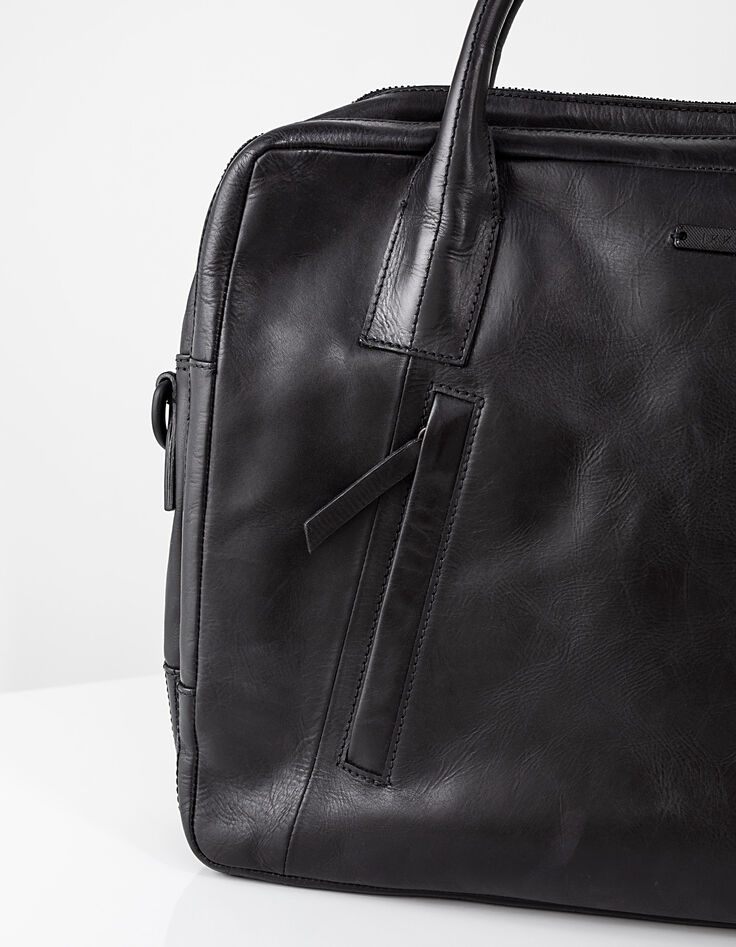 Sac noir en cuir homme-4