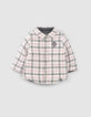 Baby boys’ grey/check reversible overshirt-1