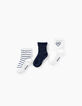 Cremeweiße und marineblaue Socken für Babymädchen-1
