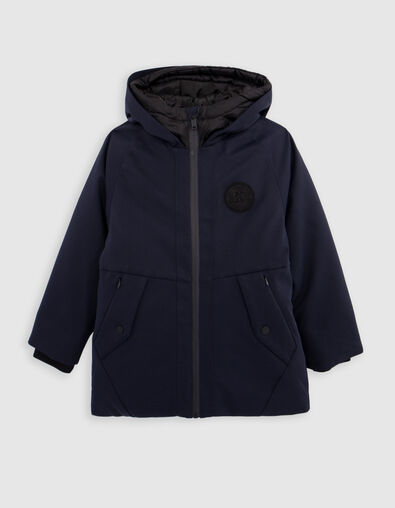 Chaqueta parka niño 2 en 1 jacquard azul marino - IKKS