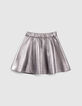 Girls’ grey marl and silver reversible skater skirt-4