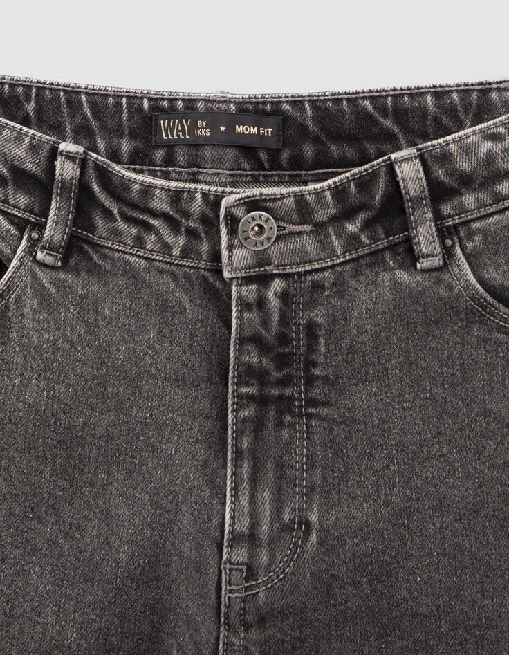 Girls’ grey 7/8 MOM jeans-3
