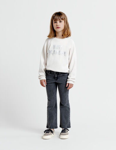 Girls' dark grey FLARE jeans - IKKS