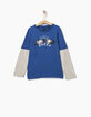 Blauw T-shirt met zonnebril jongens -1